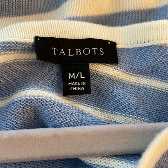 NWOT TALBOTS Light Blue Stripe Poncho - Size M/L - Picture 3 of 3